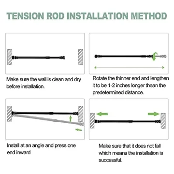 AIZESI Durable Spring Tension Curtain Rods – 2 Pack