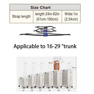 Luggage Straps ， Luggage add a Bag Strap，Travel Must Haves High Elastic Suitcase Adjustable Belt Bag Bungees with Buckles (Orange)