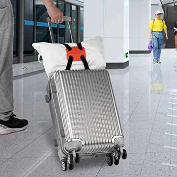 Luggage Straps ， Luggage add a Bag Strap，Travel Must Haves High Elastic Suitcase Adjustable Belt Bag Bungees with Buckles (Orange)