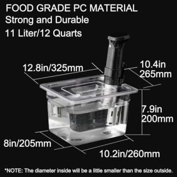 Sous Vide Container with Lid 11L for All Immersion Cookers