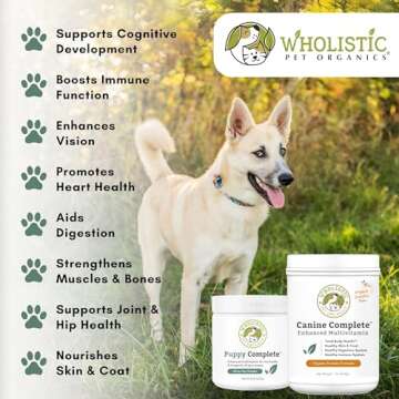 Wholistic Pet Organics Canine Complete Dog Multivitamin - 1 Lb - Nutrient-Rich Dog Vitamins and Supplements - Dog Multivitamin Powder for Immune System, Skin, Coat & Overall Health