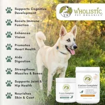 Wholistic Pet Organics Canine Complete Dog Multivitamin - 1 Lb - Nutrient-Rich Dog Vitamins and Supplements - Dog Multivitamin Powder for Immune System, Skin, Coat & Overall Health