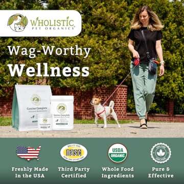 Wholistic Pet Organics Canine Complete Dog Multivitamin - 1 Lb - Nutrient-Rich Dog Vitamins and Supplements - Dog Multivitamin Powder for Immune System, Skin, Coat & Overall Health