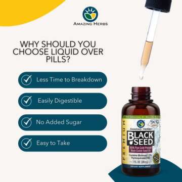 Amazing Herbs Cold Pressed Black Seed Oil for Health Benefits