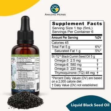 Amazing Herbs Cold Pressed Black Seed Oil for Health Benefits