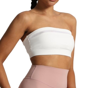 Aoxjox Women's Workout Strapless Bandeau Bra for Fitness