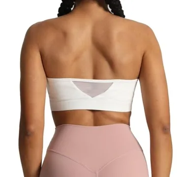 Aoxjox Women's Workout Strapless Bandeau Bra for Fitness
