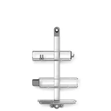 simplehuman Adjustable and Extendable Shower Caddy Large, Stainless Steel and Anodized Aluminum