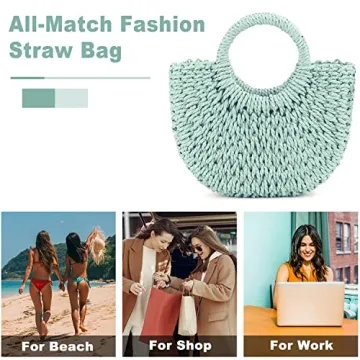 Stylish QTKJ Mini Rattan Straw Handbags for Summer Fun