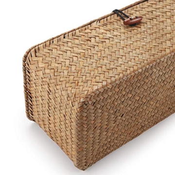 Stylish Seagrass Storage Basket with Lid for Home Organization