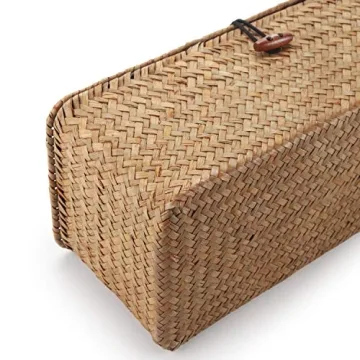 Stylish Seagrass Storage Basket with Lid for Home Organization