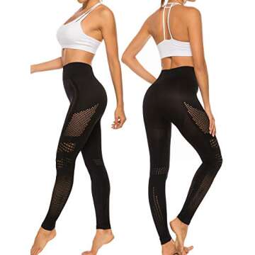 Women High Waisted Leggings Seamless Workout Yoga Pants Butt Lift Tummy Control S