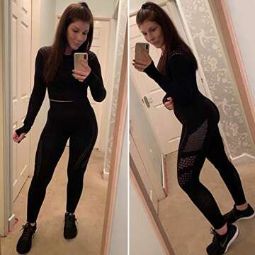 Women High Waisted Leggings Seamless Workout Yoga Pants Butt Lift Tummy Control S