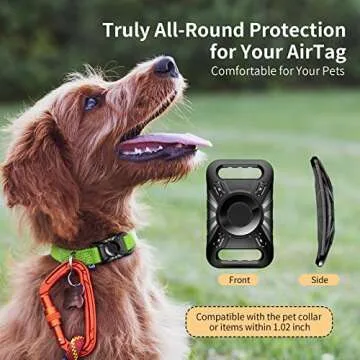 [2Pack] Waterproof Airtag Dog Collar Holder, Wear-resistant Anti-scratch Protective Airtag Holder Case Compatible with Pet Collar GPS Pet Trackers for Dogs Big Cats Backpack Strap etc