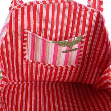 KLAVATE Women 100% Cotton Quilted Shoulder Bag Tote Bag Beach Casual Work Bag Women Large Capacity Bags for Shopping (DESIGN 13)