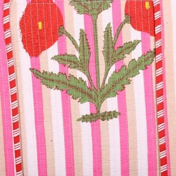 KLAVATE Women 100% Cotton Quilted Shoulder Bag Tote Bag Beach Casual Work Bag Women Large Capacity Bags for Shopping (DESIGN 13)