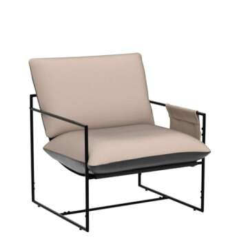 jonpony Sling Accent Chair for Living Room Bedroom Reading Office Modern Design Metal Frame Armchair with Comfy Soft Memory Foam Double Sided Use Pillow Removable Storage Bag Cozy Lounge Chair