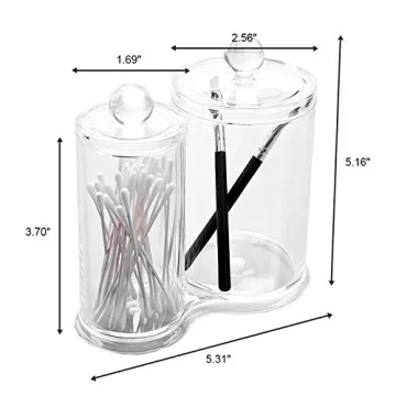 Cq Acrylic Multifunctional Organizer for Cotton Swabs & Balls