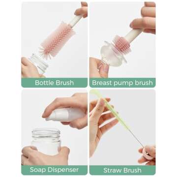 Momcozy Bottle Brush Set - 7 in 1 Cleaning Kit for Babies