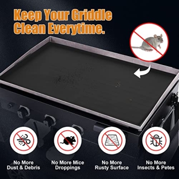 WADEO 36" Silicone Griddle Mat for Blackstone, Blackstone Griddle Accessories, Heavy Duty Food Grade Silicone Grill Mat, All Season BBQ Grill Mat for Blackstone Protector Outdoor (36 Inch - Black)