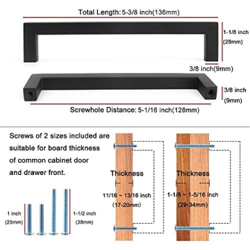 KOOFIZO Solid Square Bronze Kitchen Cabinet Handles - 10 Pack - 5 Inch Hardware for Cabinet Drawers ...