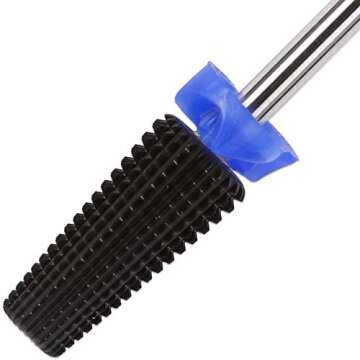 PANA 3/32" Shank 5-in-1 Nail Carbide Bit - (Triple Coarse - Medium Grit, DLC Black) - Two Way Rotate use for Both Left and Right Handed Fast remove Acrylic or Hard Gel Machine