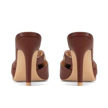 Dsevht Black Kitten Heels for Women Pointed Toe Heels Dressy Bow Heels Vintage Heels Mules Sexy Pointy Studded Heels Slip on Stiletto Heels Pumps