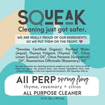 SQUEAK All PERP Spring Fling All-Purpose Cleaner – Thyme, Rosemary and Citrus (16 Fl Oz Bottle)