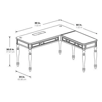 OSP Home Furnishings Country Meadows L-Shape Desk