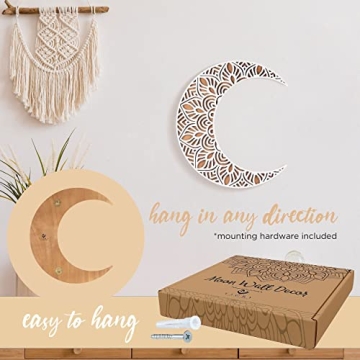 Mandala Moon Wall Decor by Viory – Bohemian Elegance 12x11"