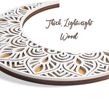 Mandala Moon Wall Decor by Viory – Bohemian Elegance 12x11"