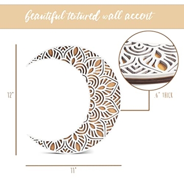 Mandala Moon Wall Decor by Viory – Bohemian Elegance 12x11"