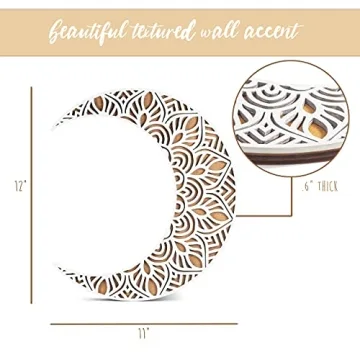 Mandala Moon Wall Decor by Viory – Bohemian Elegance 12x11"