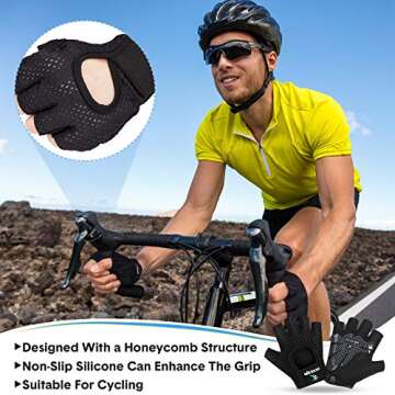 Geyoga Workout Gloves, 2 Pairs Exercise Gloves for Men and Women, Breathable Training Gloves for Gym, Fitness, Biking, Pull up, Cycling (Black, Pink, Small)