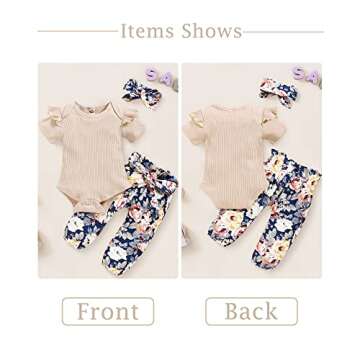 Infant Baby Girl Clothes Newborn Girl Outfit Long Sleeve Romper Pants Set Cute Baby Clothes for Girls Fall/Winter