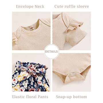 Infant Baby Girl Clothes Newborn Girl Outfit Long Sleeve Romper Pants Set Cute Baby Clothes for Girls Fall/Winter