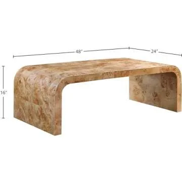 Art Deco Coffee Table with Unique Wood Finish - 48" W