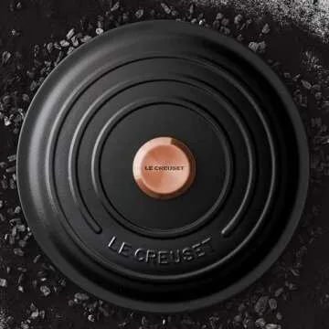 Le Creuset Signature 6.75-quart Round Wide Dutch Oven with Copper Knob (Licorice)