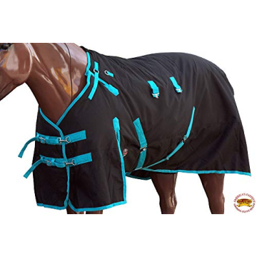 HILASON Black Turquoise 1200D Waterproof Horse Blanket