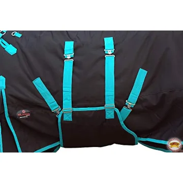 HILASON Black Turquoise 1200D Waterproof Horse Blanket