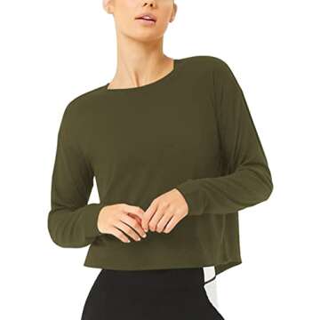 Bestisun Long Sleeve Workout Shirts for Active Women