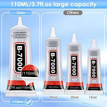 B7000 Rhinestones Glue for Crafts, 110ML Glue of Diamond Jewelry 3.7fl.oz Clear B-7000 Super Jewelry...
