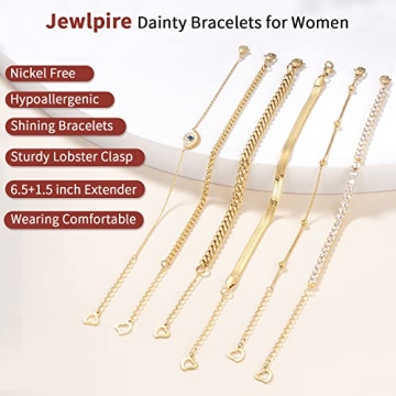 Jewlpire Gold Bracelet for Women - Adjustable 18K Jewelry