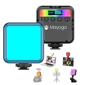 Video Conference Lighting Kit 2500-9000K,MAYOGA LED Camera Light with 3 Cold Shoe for Photography Li...