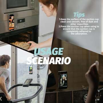 Orzero (2 PCS) Double Sided 40 Grain Silicone Suction Cups Phone Mount Compatible for All iPhone and Android Cellphones, Hands-Free Strong Grip Holder for Selfies and Videos (Black, White)