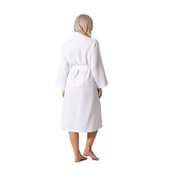 Turkish Linen Waffle Knit Lightweight Kimono Robe for Women
