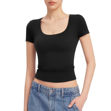 PUMIEY Scoop Neck T Shirt for Women - Chic Comfort