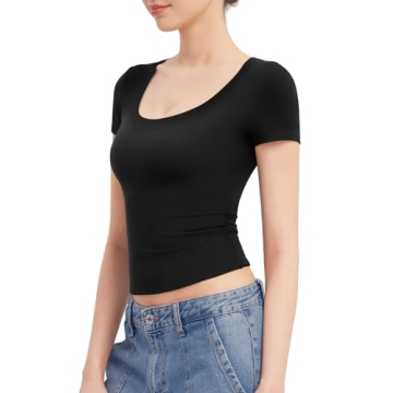 PUMIEY Scoop Neck T Shirt for Women - Chic Comfort