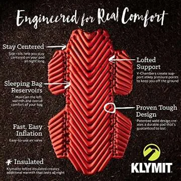 Klymit Inflatable V Hammock Pad - Lightweight & Comfortable