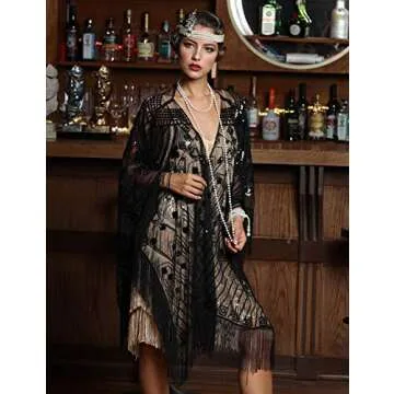 PrettyGuide Women's Evening Beaded Shawl for Elegant Events